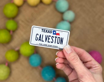 Galveston, TX License Plate Sticker