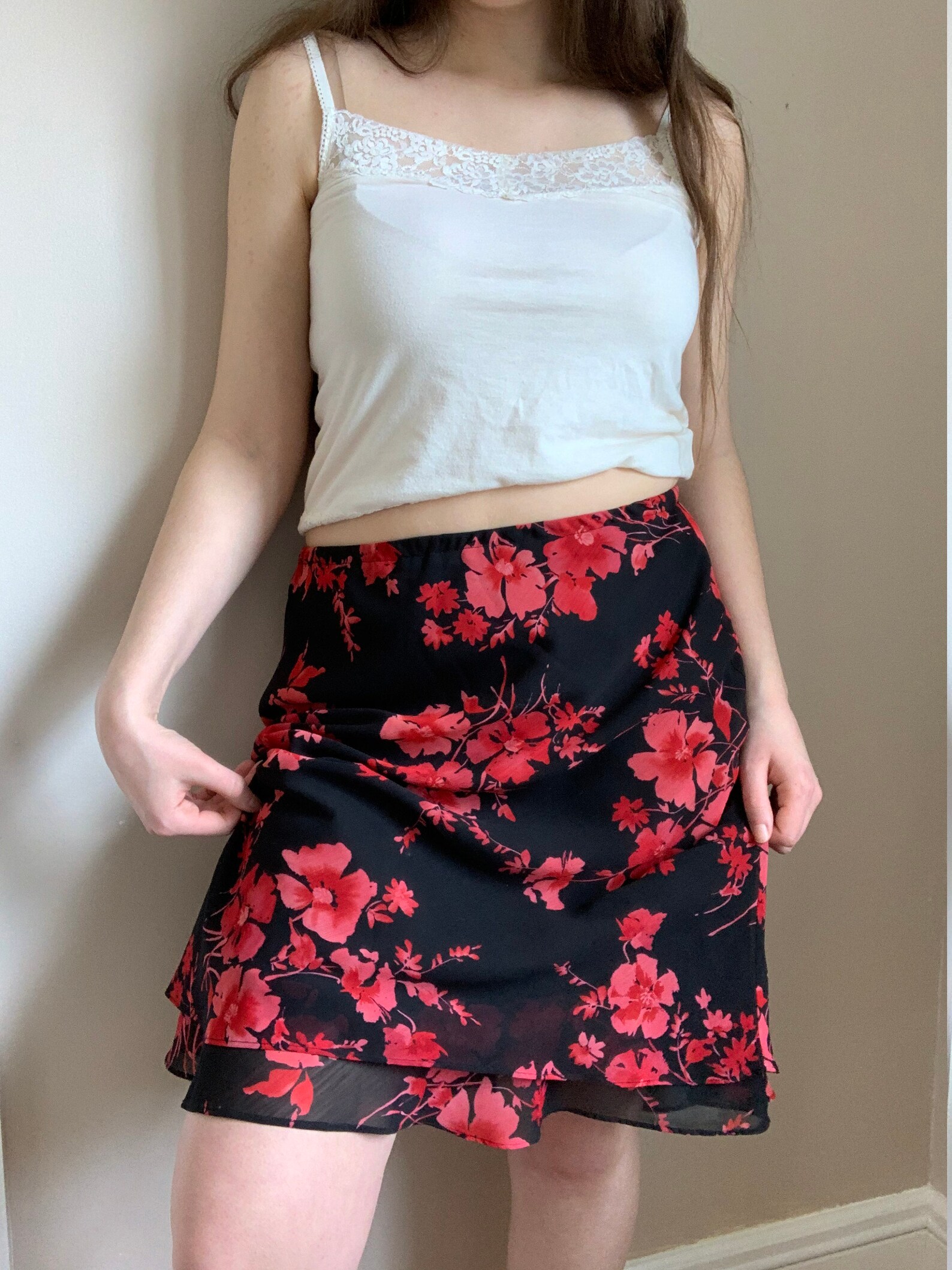 y2k ruffle skirt