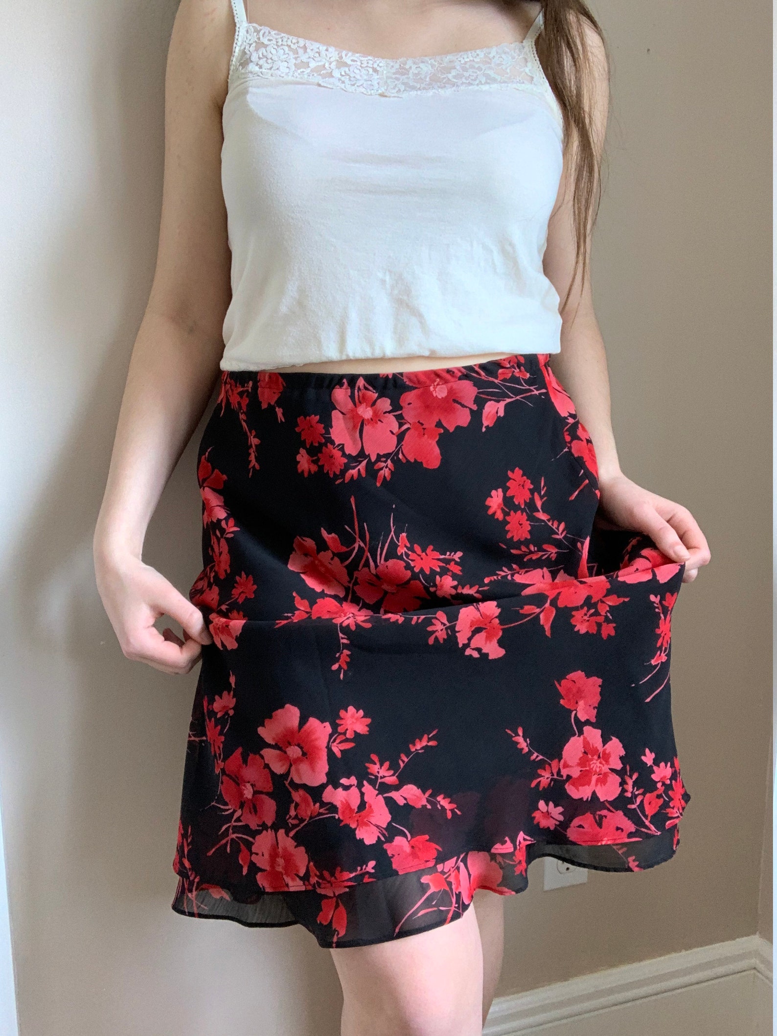 y2k ruffle skirt