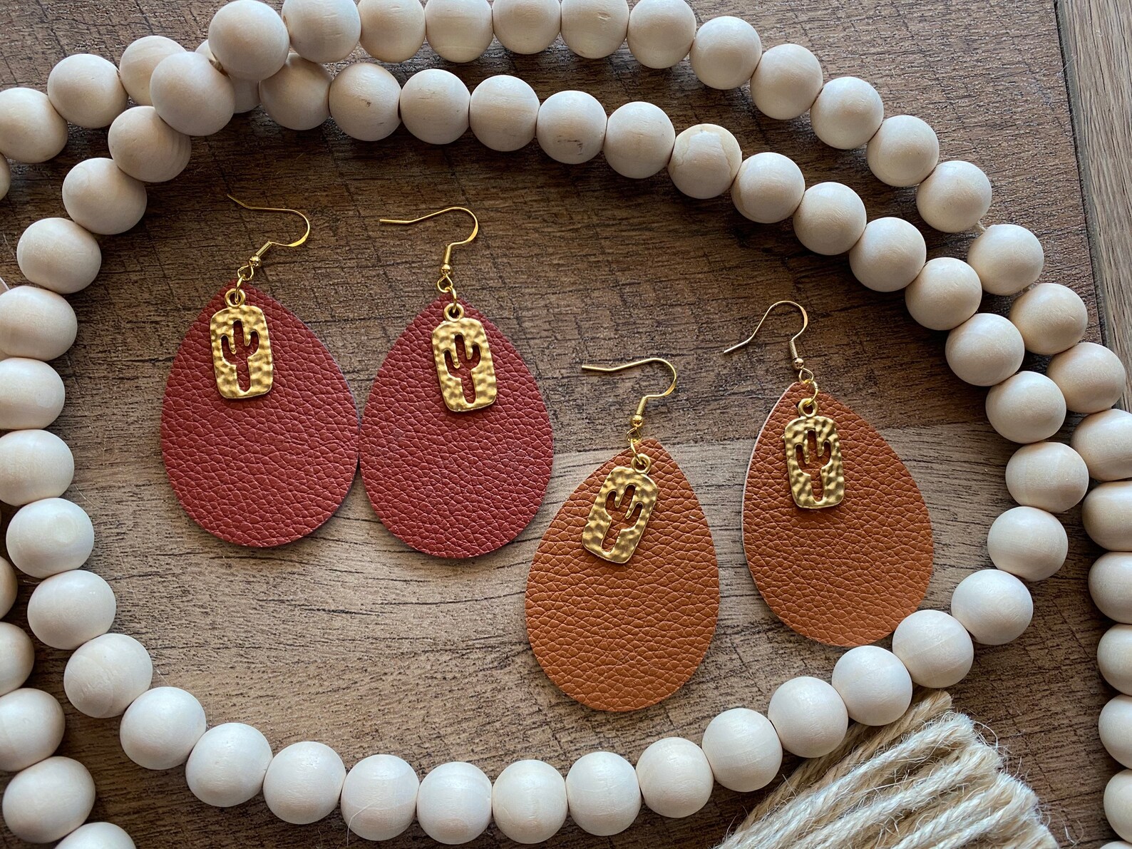 Faux Leather Earrings w/ Charms Etsy Italia