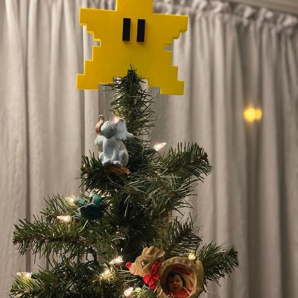 Super Mario Star Christmas Tree Topper - Power Star (3D Print)