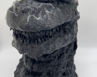 Shen Godzilla Headphone Stand | Headphone Holder, Decor, Gaming, Twitch, Office, Desktop | Godzilla Bust | Paintable