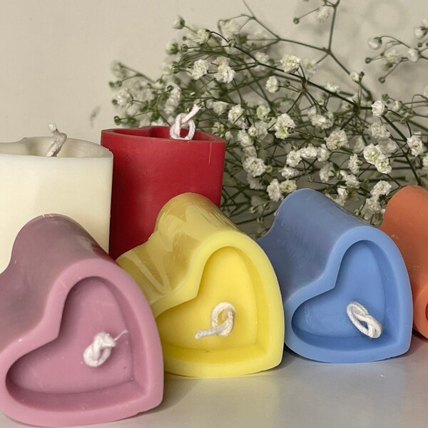 Heart Shaped Candles Etsy