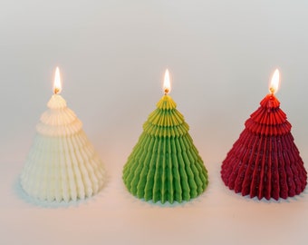 Christmas Candle / Decorative Christmas Candles / Christmas Present / Holiday decor / Snow Tree / Shaped Candle / Christmas Gift