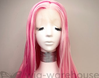 Synthetic  Lace  Wig Long Straight  - Raspberry Spill