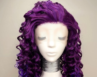 Synthetic lace wig | Long Curly - Russian Violet