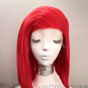 Synthetic Lace Bob Wig - Red