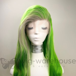 Synthetic Lace Wig Long Wavy - Balayage - Charcoal Parakeet