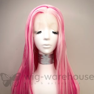 Synthetic  Lace  Wig Long Straight  - Raspberry Spill