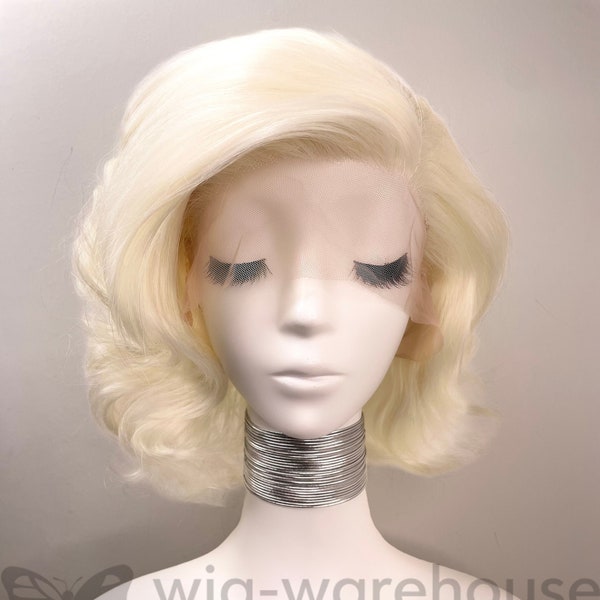 Synthetic  Lace  Wig Short Curly  -  Marilyn Monroe in Lightest Blonde