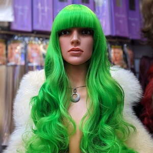Synthetic Full Wig In Spring Green