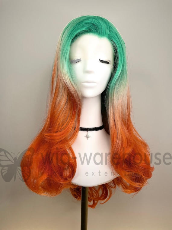 Green and 2025 orange wig
