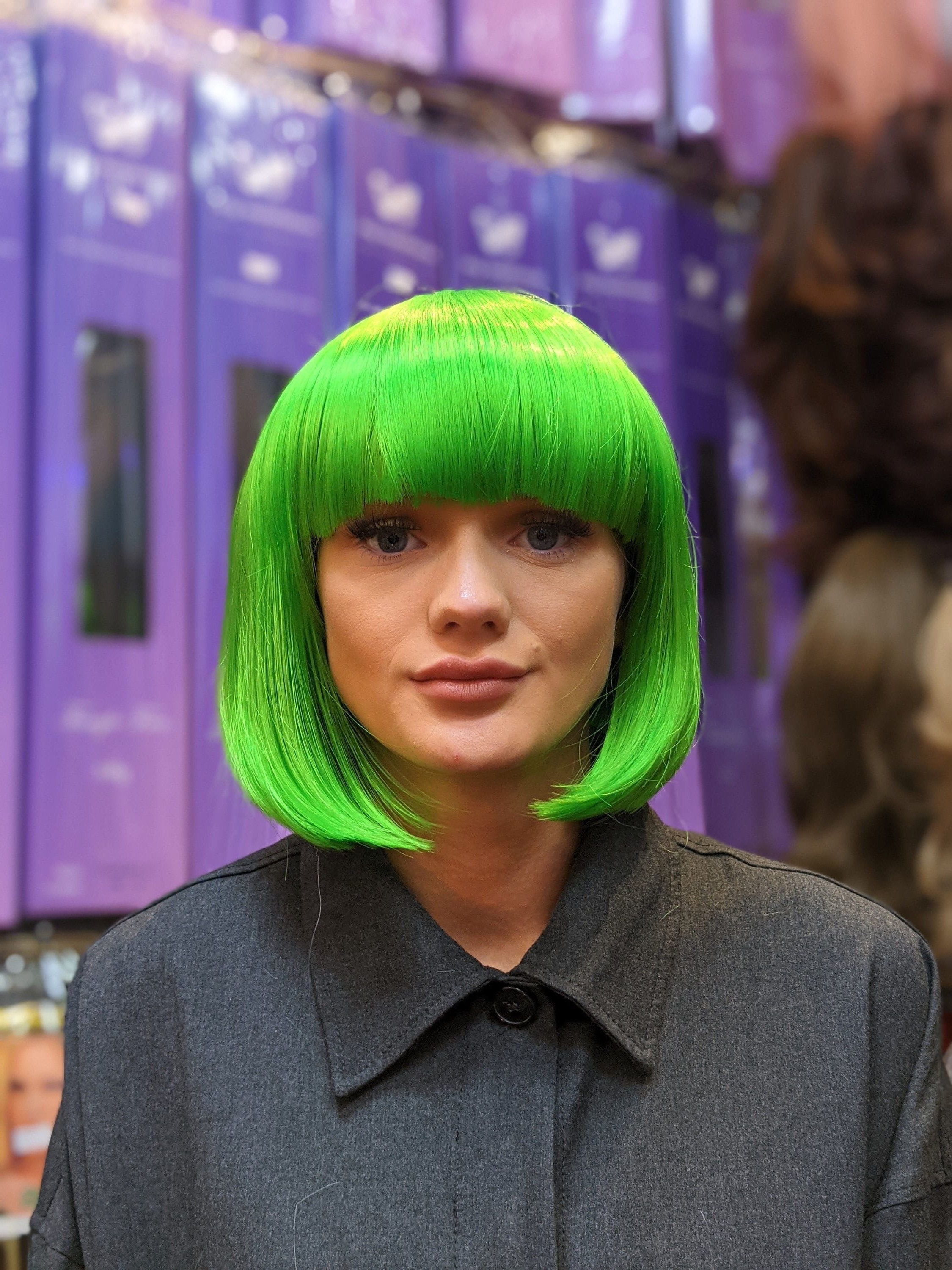 Synthetic Bob Wig in Spring Green Etsy