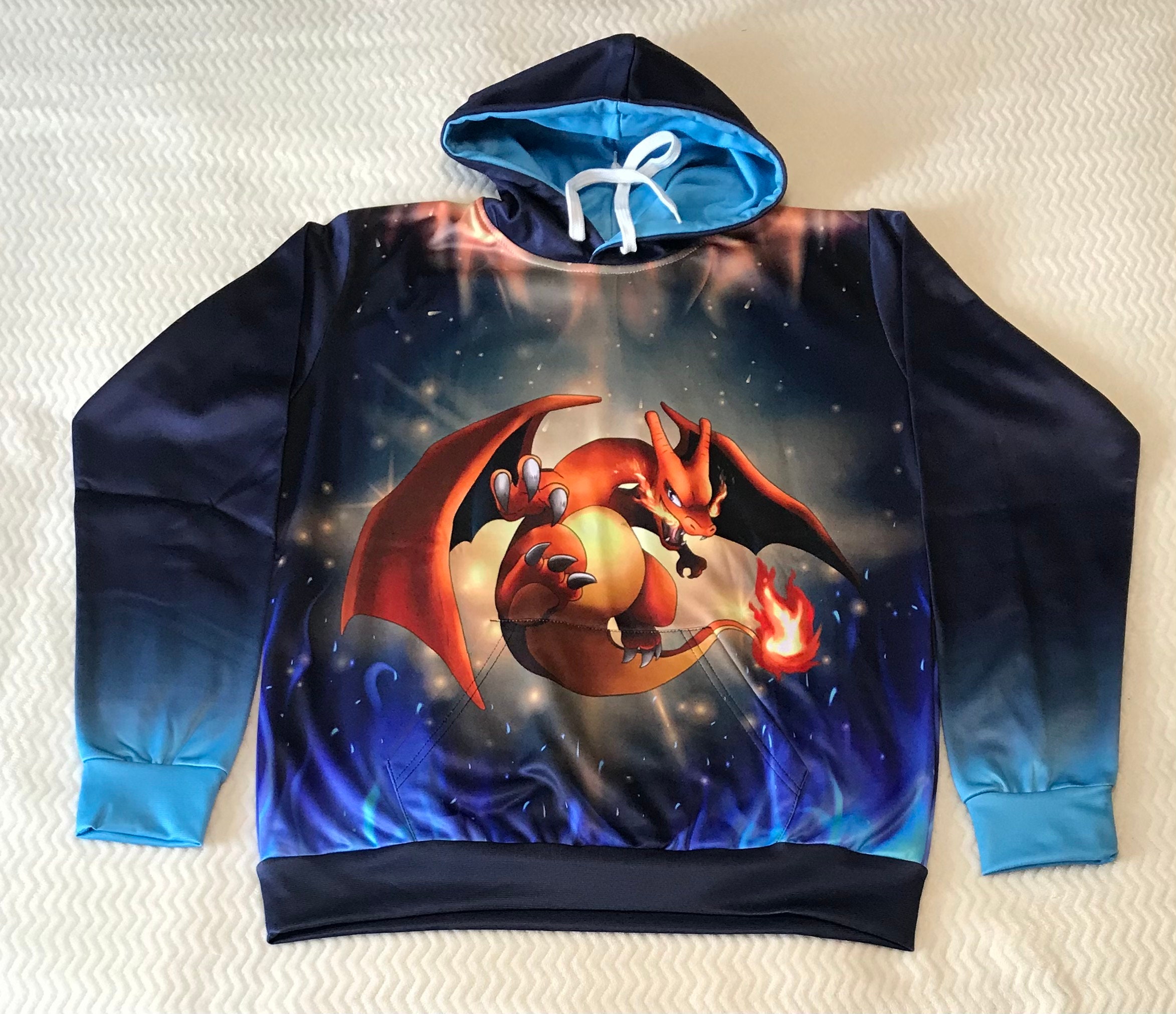 Charizard Cool Fire Anime Go Hooded Sweater Pullover Hoodie Sweatshirt Mens Tops