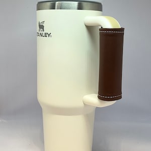 Stanley tumbler cup 30 ounce or 40 ounce handle cover, brown leather, Stanley mug accessories, handle coat