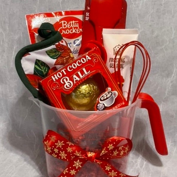 Baking Lover Gift Baking Basket, Brownie or Cookie mix