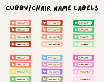 Niedliche Cubby Etiketten, Klassenzimmer Etiketten, Klassenzimmer Dekor, Stuhl Etiketten, Ombre Themen, Süße Klassenzimmer Themen, Canva