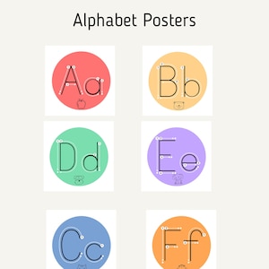 Carteles Del Alfabeto Minimalista, Alfabeto En El Aula, Decoración Del Aula, Tema De Color Primario, Temática De Círculos, Temas De Aula, Alfabetos, Canva