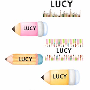 Pencil Themed Classroom Tags, Classroom Tags, Classroom Decor, Colorful Classroom Theme, Primary Themed, Classroom Themes, Name Tags, Canva
