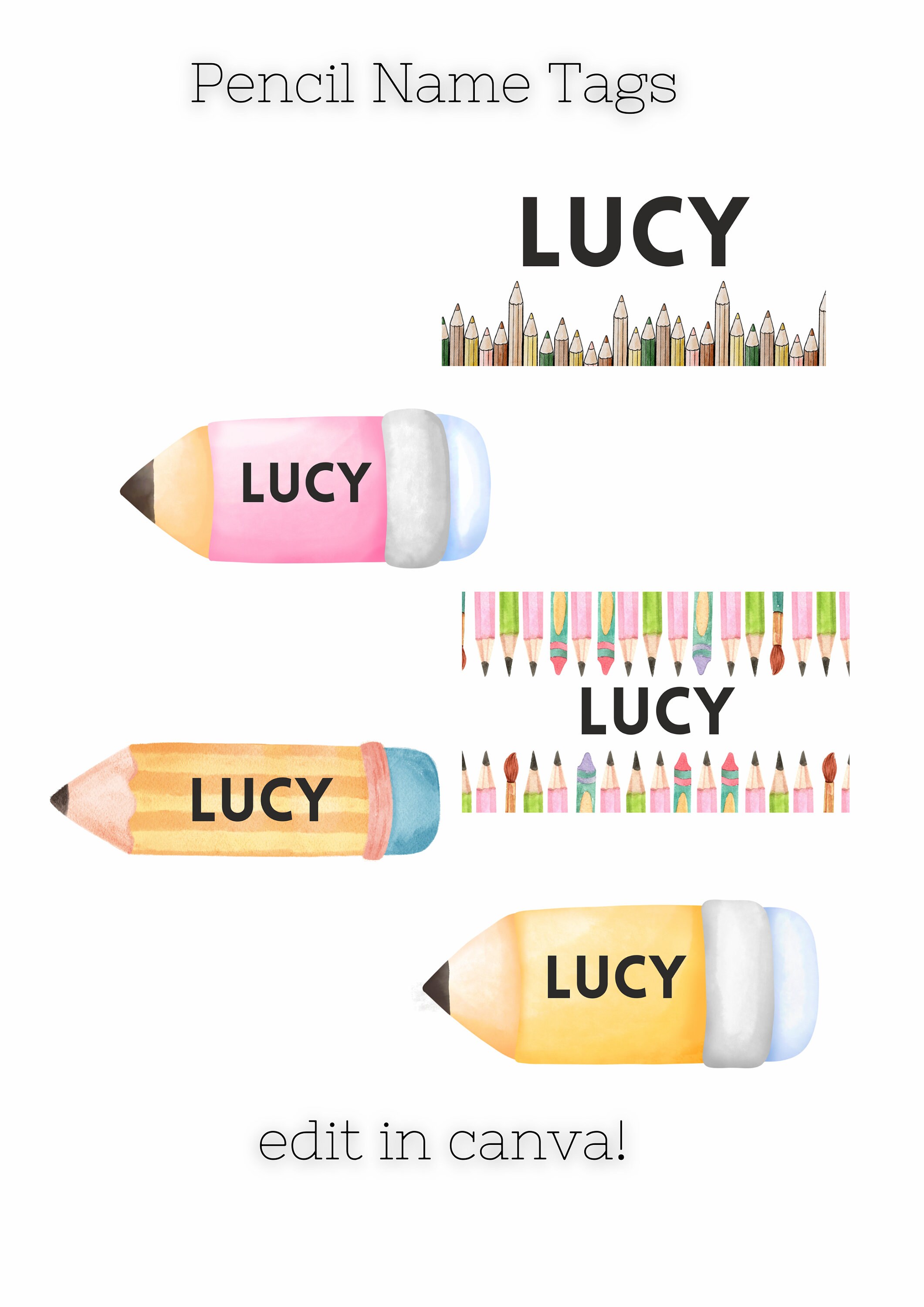 Pencil Themed Classroom Tags, Classroom Tags, Classroom Decor, Colorful