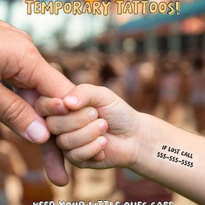 Temporary Tattoos • Emergency ID Tattoos • Safety Tattoos • Disneyworld Tattoos • Child Safety Tattoos • Emergency Contacts • Toddler Tattoo