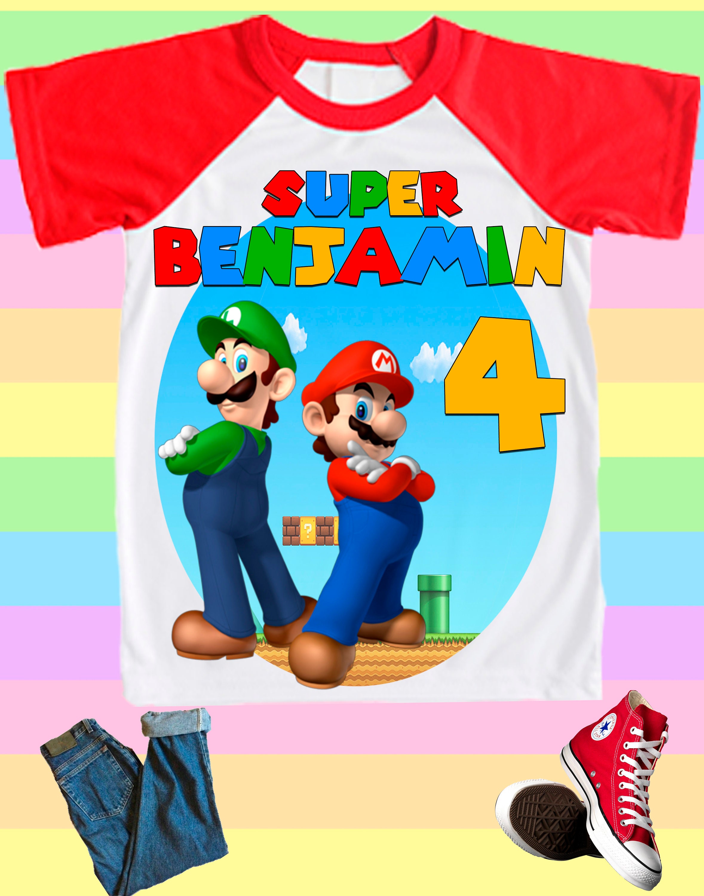 Super mario Birthday Shirt Super Mario party theme shirt Etsy