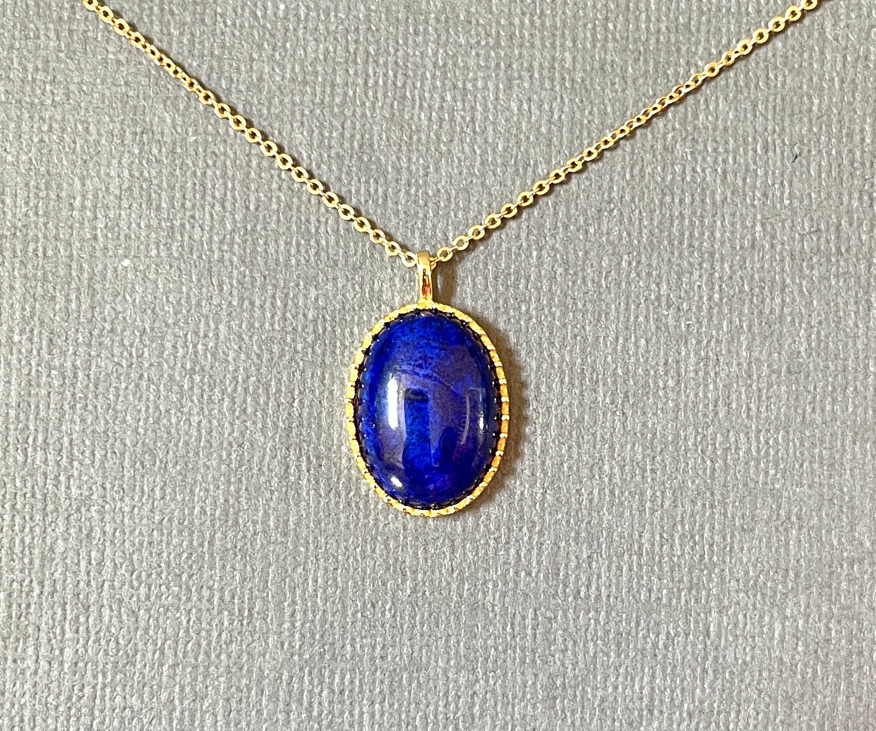High Quality Lazurite Pendant Necklace natural AA Quality Lazurite oval Shape Gold Over 925 Silver lazurite Jewelry amazing Gift Etsy