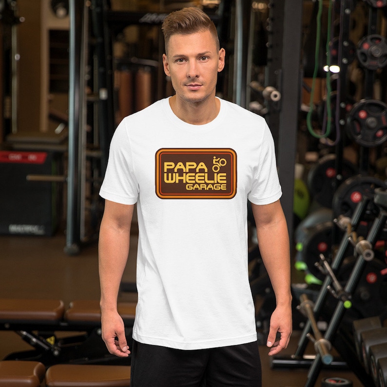 Funny Cyclist Shirt Papa Gift Bicycle Lover Shirt Mountain Bike Gift Cyclist Gift Retro Biking Shirt Papa Wheelie Garage Shirt