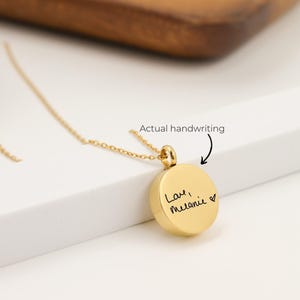Engraved Handwriting Urn Necklace for Ashes, Custom Memorial Jewelry for Her, Cremation Pendant Necklace, Personalized Urn Jewelry