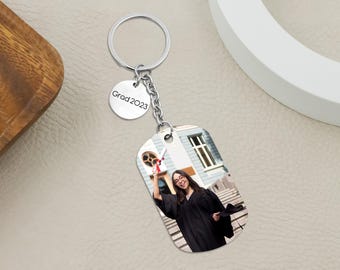 Aangepaste foto sleutelhanger afstudeercadeau, gepersonaliseerde sleutelhanger, gepersonaliseerde foto, kerstcadeau voor moeder, sleutelhanger voor vader,