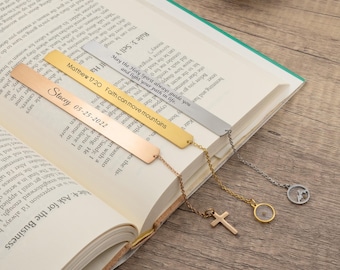 Personalized Bible Verse Bookmark, Custom Engraved Scripture Gift, Religious Bookmark, Bible Study Gift, Christmas Gift For Reader