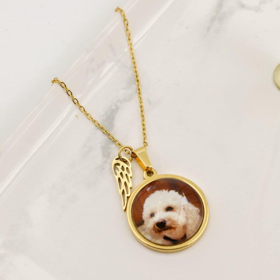 Personalized Dog Memorial Necklace, Custom Pet Photo Jewelry, Actual ...