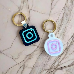 Custom NFC keychain, Instagram smart keychain for social media, tap keychain, Instagram logo keychain