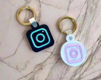 Porte-clés NFC personnalisé, porte-clés intelligent Instagram pour les réseaux sociaux, porte-clés du robinet, porte-clés avec logo Instagram