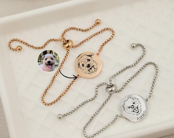 Aangepaste armband huisdier portret, gepersonaliseerde hond moeder sieraden, huisdier herdenkingscadeau, verlies van huisdier armband, kat herdenkingscadeau, cadeau voor haar