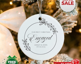 Eerste kerstcadeau verloofd, huwelijkscadeau, verlovingscadeau, vrijgezellenfeest, verlovingsornament, gepersonaliseerd huwelijkscadeau