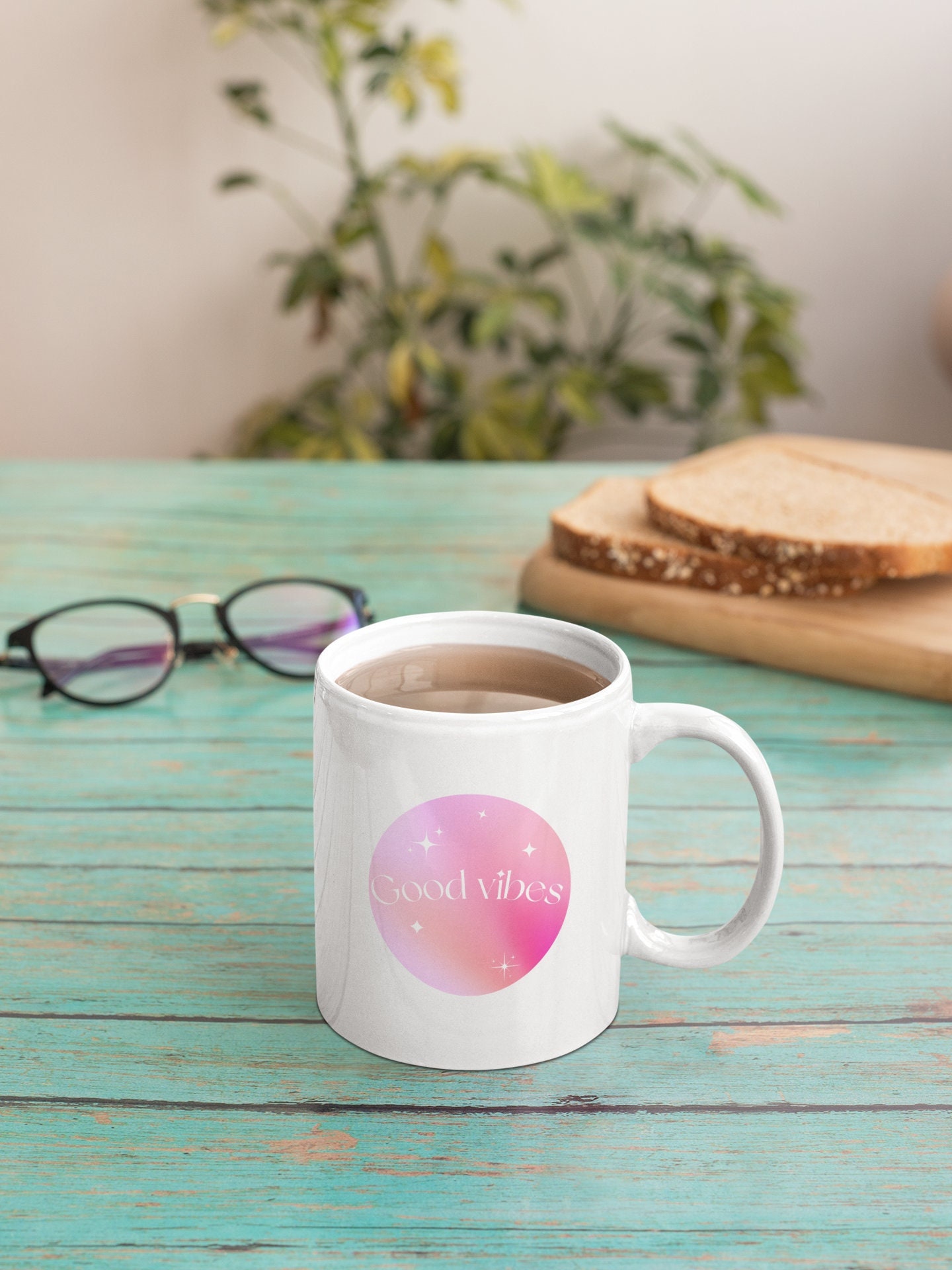 Mug Blanc Brillant Bonne Ambiance Aura