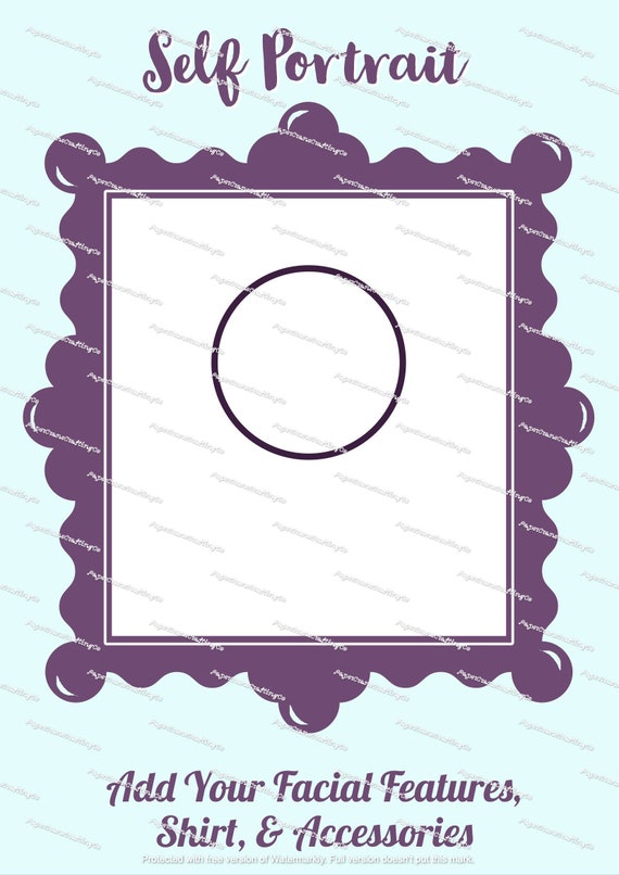 Self Portrait Worksheet Template Etsy