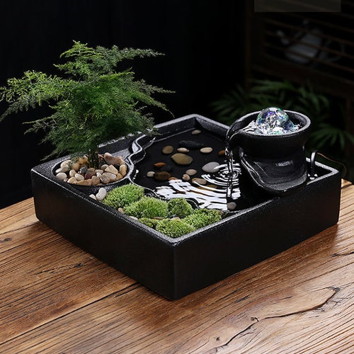 Fengshui Indoor Ceramic Water Fountain Display Set Water Etsy