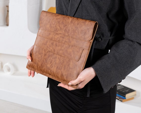 Handmade Vegan Leather MacBook Sleeve: 13-14 inch Laptop Cover