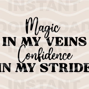 Black Woman Design SVG Black Girl Magic Slay Queen Confidence In My Stride Cricut Cut File Png Instant Digital Download
