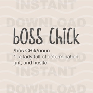 Boss Chick SVG - Dark Skin Queen - Black Girl Magic - Cricut Cut File Quote - Afro Woman Eps Png Dxf