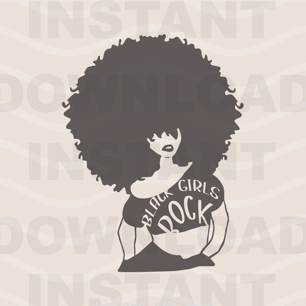 Black Girls Rock SVG | Brown Girl Power | Afro Girl Magic Quote Cricut Cut File | Instant Digital Download