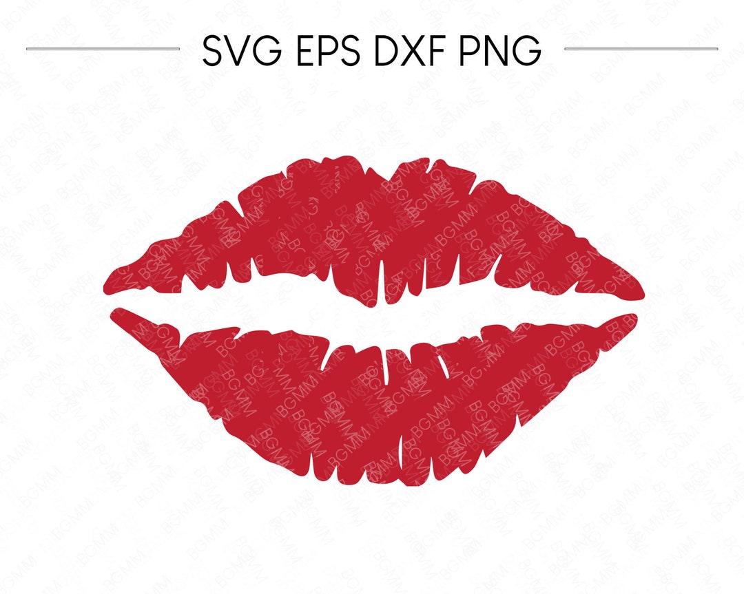 Red Kissing Lips Svg Lipstick Kiss Svg Cut File For Cricut Eps Dxf
