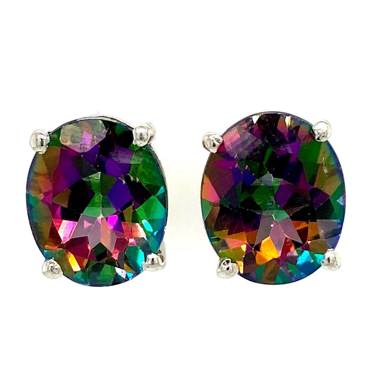 Mystic Topaz Stud Earring Natural Mystic Topaz Stud Earring Etsy