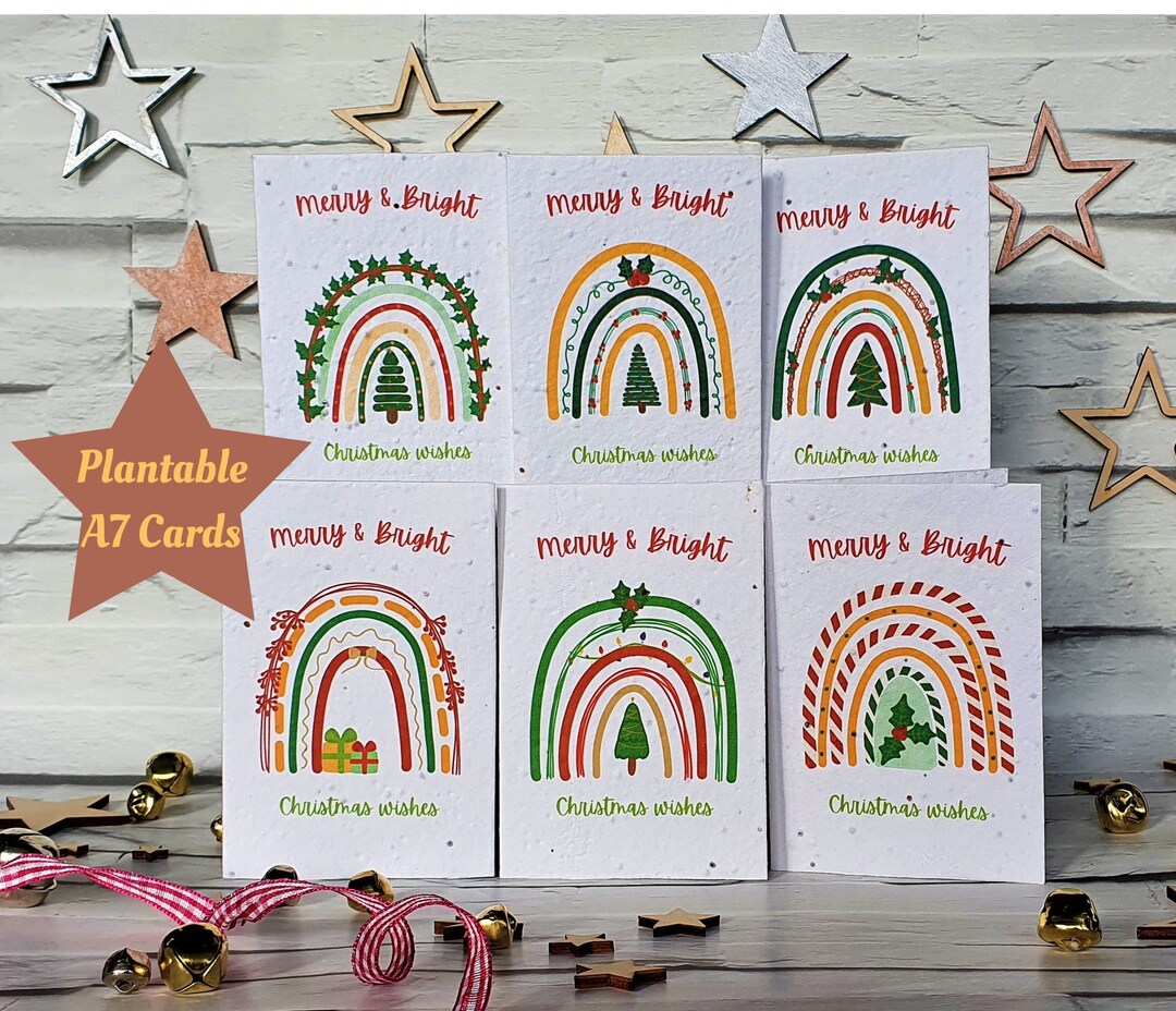SEEDED Plantable Ecofriendly CHRISTMAS Card Set Flowers Etsy