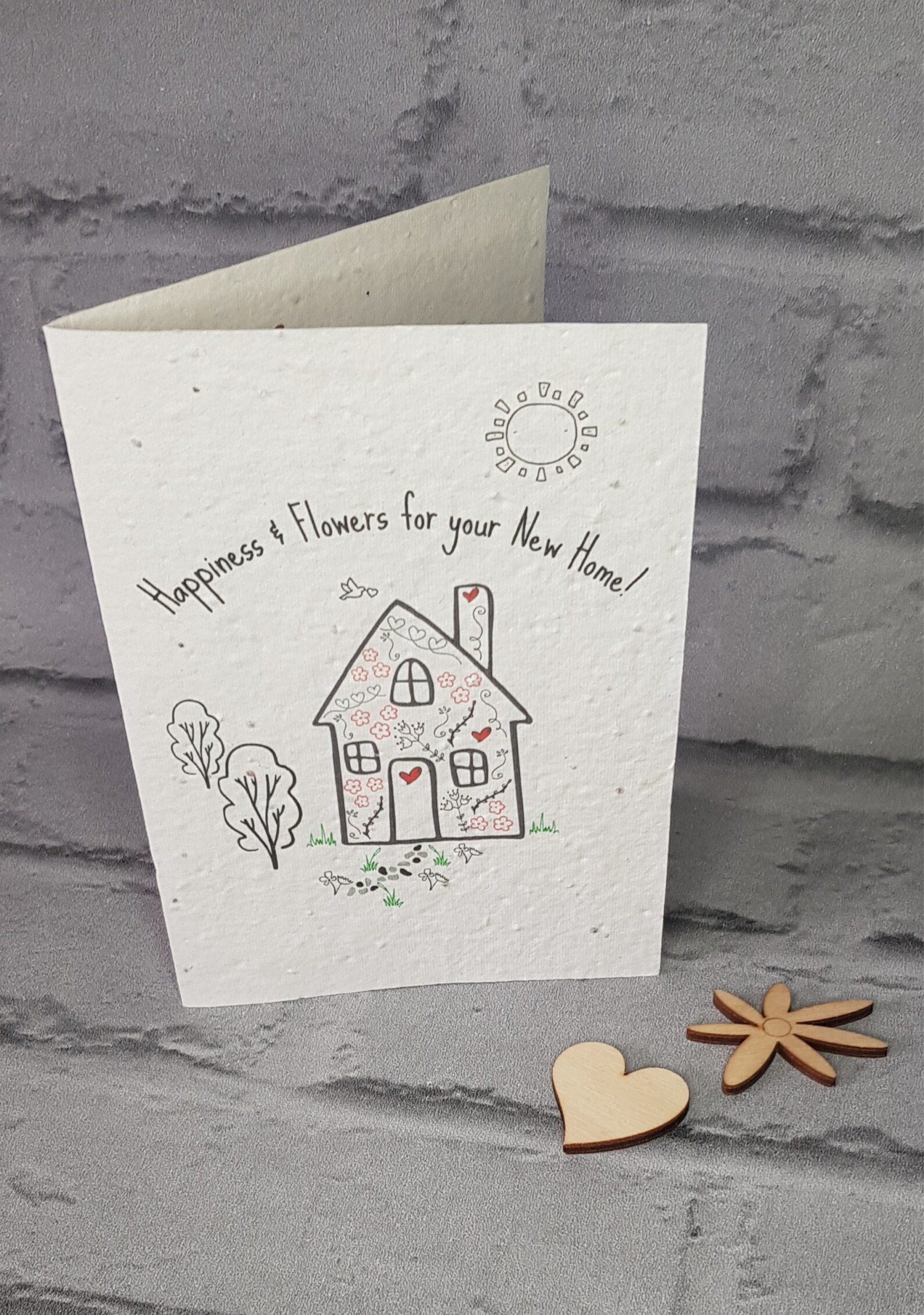 New Home Moving House Good Luck Card Greeting Card Seeded Etsy