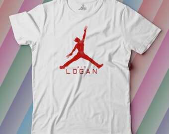 Air Logan RED • Short-Sleeve Unisex T-Shirt • Wolverine flying like Air Jordan