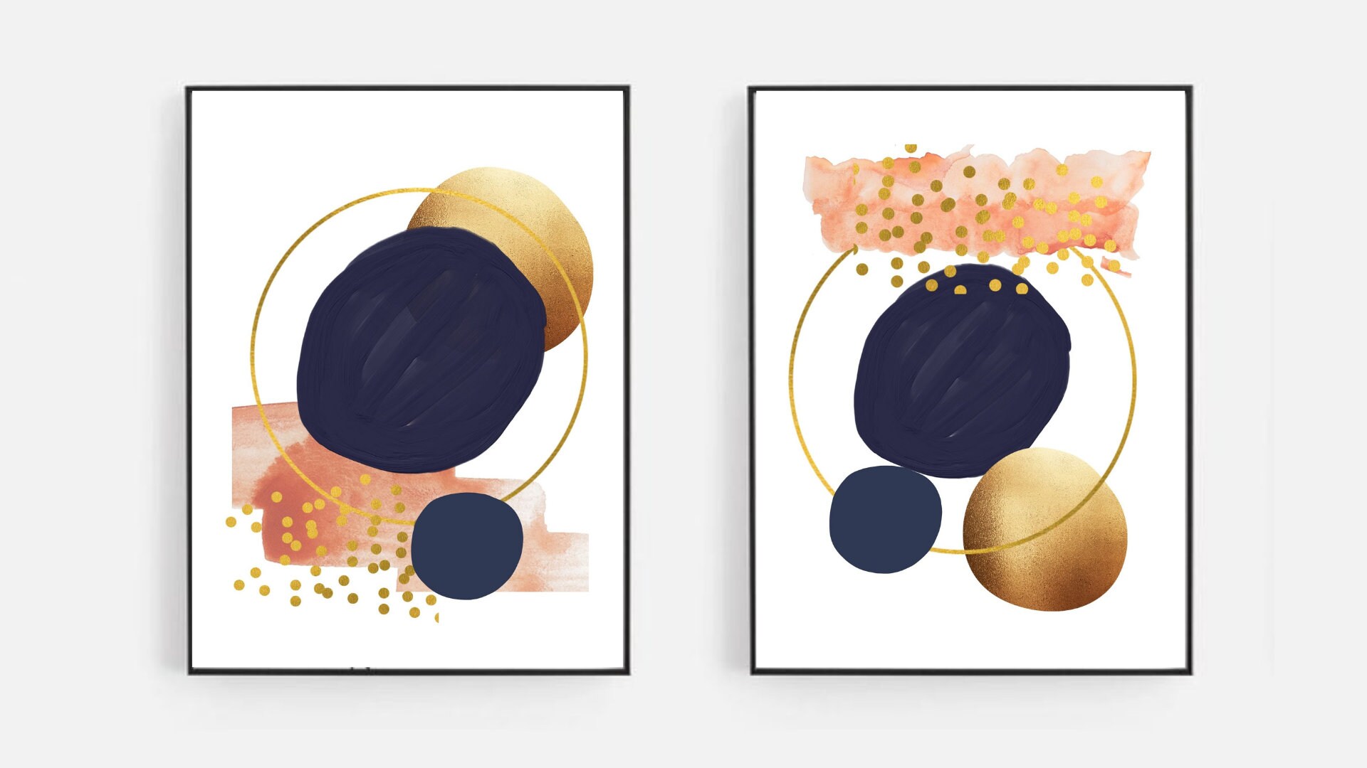 Modern Abstract Navy Blue Art Prints Home Decor Wall Art Etsy