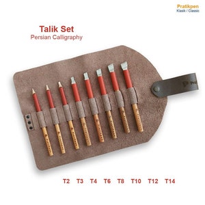Pratikpen Persian Calligraphy Talik Set penne per calligrafia scritte a mano penna per calligrafia professionisti dell'arte fatti a mano in legno di faggio